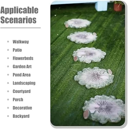 Garden Stepping Stone 5 Pcs Lotus Leaf Garden Path Stones Outdoor Decorative 3D Stepping Stone Patio Yard Ornaments