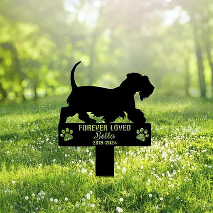Custom Cesky Terrier Dog Metal Memorial Garden Stake Personalized Pet Grave Marker Name Sign Remembrance Stake Decor Sympathy Dog Loss,Outdoor Statues for Yard Garden Lawn Patio Pathway Grave.