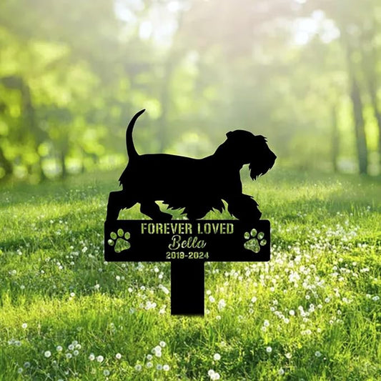 Custom Cesky Terrier Dog Metal Memorial Garden Stake Personalized Pet Grave Marker Name Sign Remembrance Stake Decor Sympathy Dog Loss,Outdoor Statues for Yard Garden Lawn Patio Pathway Grave.