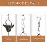 Topadorn 8.5ft Hummingbird & Bell Rain Chain for Gutters – 12 Cups Rain Collector, Adjustable Length, Functional Decorative Downspout Replacement for Outdoor Garden