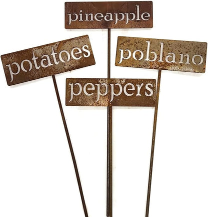 Classic Metal Garden Markers 19 Inches Tall (pear, Naturally Rusted)