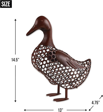 Accent Plus Chicken Wire Duck Sculpture Duck, 13x4.75x14.5