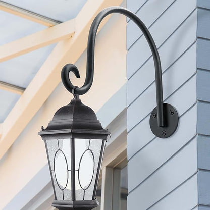 AJART Hanging Plant Hanger Outdoor: Bird Feeder Wall Hooks - 8 Inch Plant Bracket Hook for Hanging Flower Baskets 4 Pieces