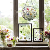 Colorful Flowers Stained Glass Suncatcher for Windows - Vibrant Sun Catchers Indoor Hanging Decor, Floral Gift for Women, Plant Lovers, Housewarming, Birthday, Mother's Day or New Home Celebration