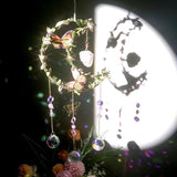 Suncatcher - Amethyst Moon Crystal Sun Catcher Window Hanging, Good Luck Charms Gifts for Women Chrismas Thanksgiving Birthday Crystal