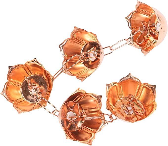 Haofy Hanging Rain Chain Elegant Copper Weatherproof Flower Cup Rain Catcher Chain Adjustable 1m Length for Yard Drainage, Temple Gardens (XL)