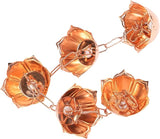 Jiawu 3.28FT Rain Chain, Rain Chains for Gutters, Copper Elegant Weatherproof Rain Catcher Chain for Eaves Drainage, Replacement for Downspout (Flower Shaped)