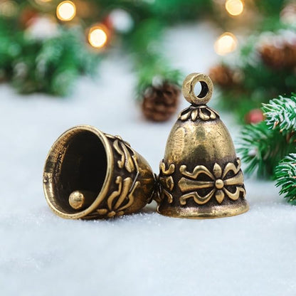 20 Pieces Copper Antique Bells,Kabcifea Small Bells Wind Chimes Craft Bells Door Bells with Lanyard for Home School Office Wedding Christmas Decorations