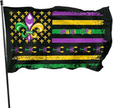 Mardi Gras Flag 3x5 Ft Outdoor Indoor With Grommet Garden Yard Banner Decorative Sign