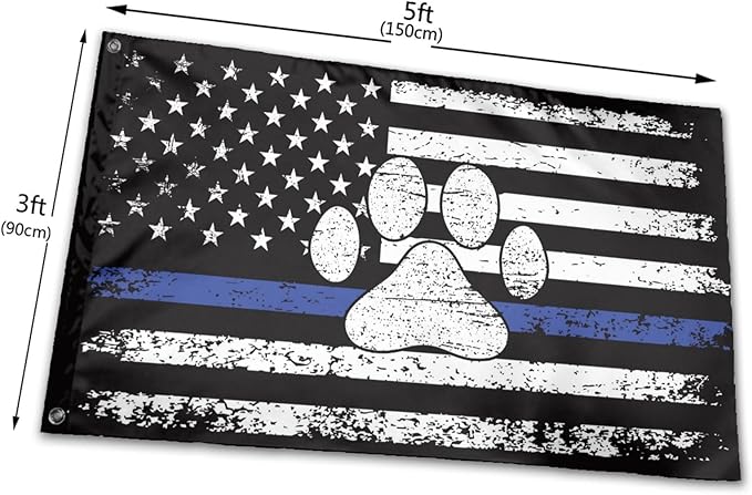 American Police Dog Flag 3 X 5 Ft Police K9 Flag Polyester with Brass Grommets For Lawn Patio Yard Garden Home Outdoor Decor Fade Resistant Banner