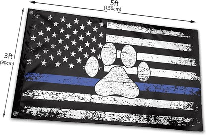 American Police Dog Flag 3 X 5 Ft Police K9 Flag Polyester with Brass Grommets For Lawn Patio Yard Garden Home Outdoor Decor Fade Resistant Banner