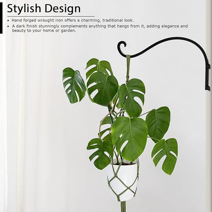 6 Pack Heavy Duty 12 Inch Hanging Plant Bracket, Ideal for Indoor and Outdoor Use, Black Plant Hanger Bracket for Plants, Baskets, Bird Feeders, Lanterns, and Wind Chimes