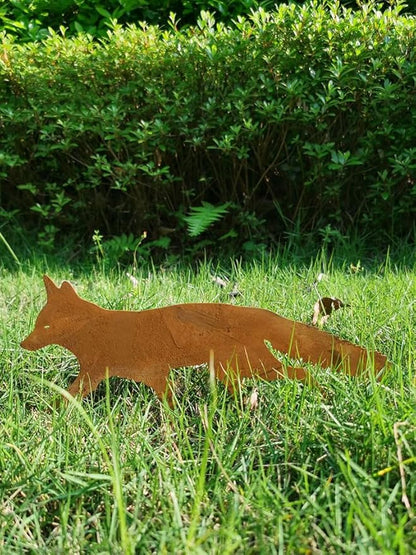 2 PCS Animal Garden Decoration, Lawns Animal Indoor Outdoor Garden Statue, Animal Figurine for Gardens Patios, Creative Animal Garden Sculpture, Sneaky Rustic Animal Garden Decoration