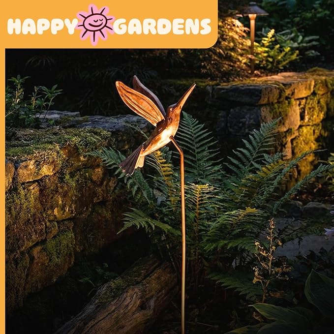 Ancient Graffiti Flamed Copper Hummingbird Garden Ornament