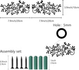 CREATCABIN Black Metal Vine Wall Decor Metal Leaf Wall Art Iron Symmetry Silhouette Tree Leave Plant Sculpture Artwork Sign Ornament Decoration for Living Room Office Garden Balcony 7.9 x 3.9 Inch