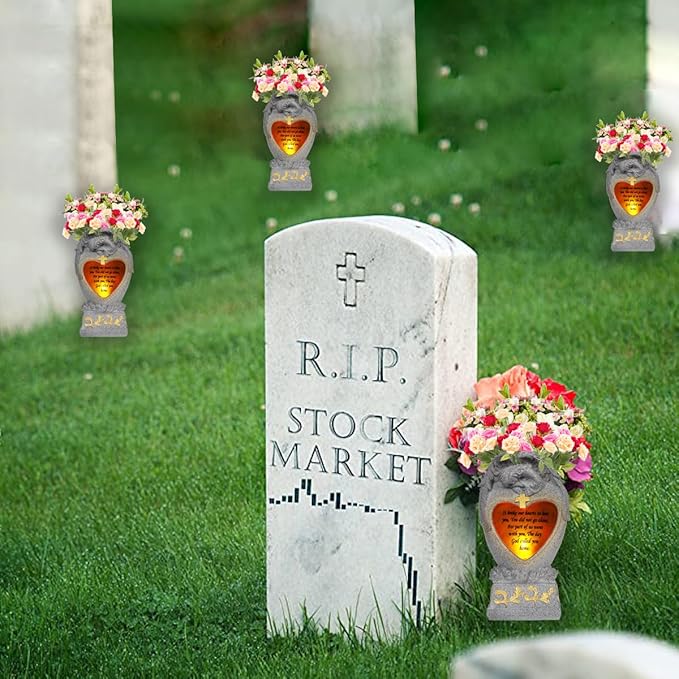 Cemetery Decorations for Grave,Cemetery vases for Grave,Decoration for Graves, Garden Angel,Cemetery vase with led,Family Garden Memorial Statue Funeral Gift, Angels Solar Lights,Crying Angel (Gray)