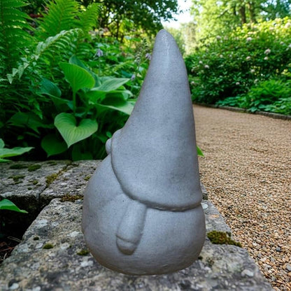 OLOMA Outdoor Garden Gnome Statue Heavy Concrete Stone Sculpture Decorative Weather Resistant Garden Decor Accent for Lawn Yard Patio Handcrafted Solid Stone Sculpture Resin Coated