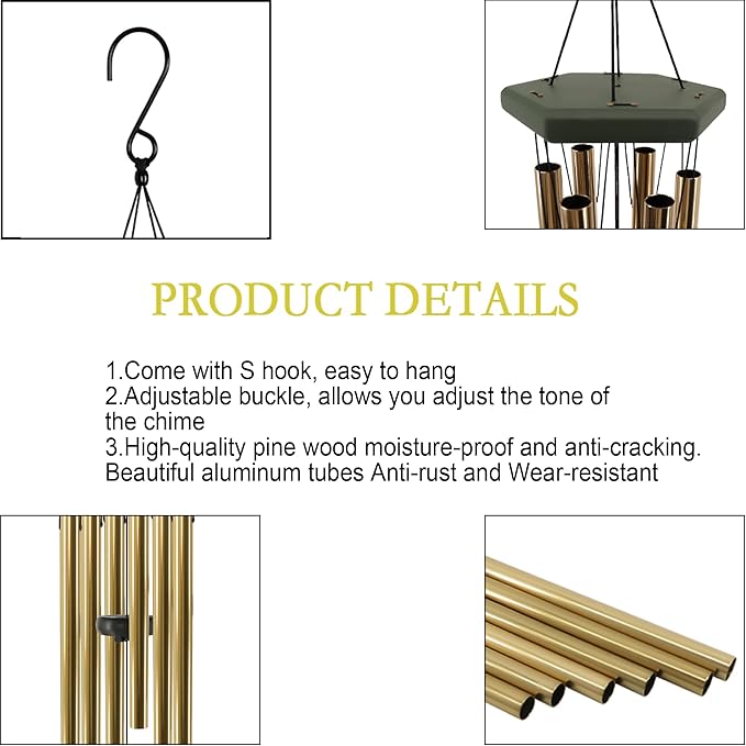 Retirement Gift for Woman Men, 32" Wind Chimes Retirement Gifts, Happy Retirement Gifts for Coworker Colleague Boss Teachers Nurses Friends, Going Away Gifts Retirement Decorations,Green
