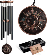 Wind Chimes for Outside, Vintage Sun Moon Star Deep Tone Wind Chime Outdoor Clearance, Patio Porch Balcony Decoration, Garden Decor Birthday Gifts for Women Mom Grandma (34" Sun Moon Star)