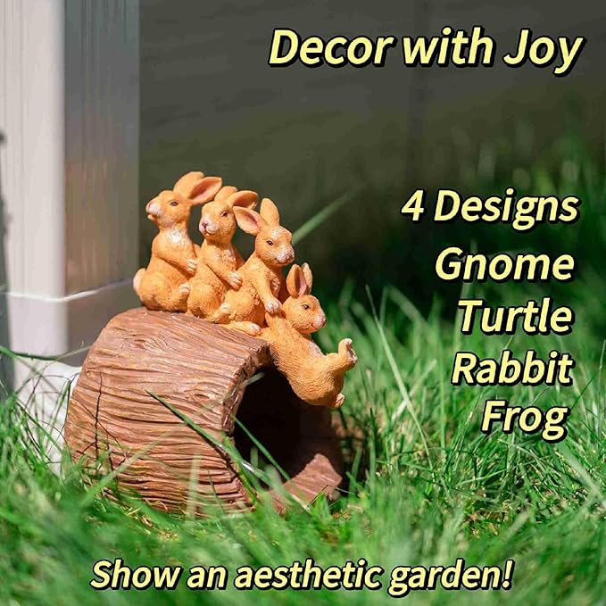 Rain Gutter Downspout Extension, Rabbit Garden Statue Splash Block for 3''x4'' French Drain Pipe, Resin Diverter Extender Guards, Water Catcher Adapter Flexible Drainage, Yard Decoration for Summer.