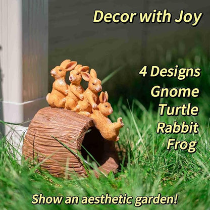 Rain Gutter Downspout Extension, Rabbit Garden Statue Splash Block for 3''x4'' French Drain Pipe, Resin Diverter Extender Guards, Water Catcher Adapter Flexible Drainage, Yard Decoration for Summer.