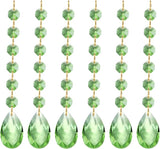 PATIKIL Teardrop Crystal Chandelier Pendants Beads, 6 Pack 160mm Length 38mm Chandelier Prisms Parts Ornaments Hanging Beads for DIY Arts Crafts Decoration, Light Green