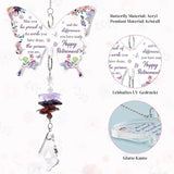 Funnli Retirement Gift for Woman Purple Crystal Window Hangings Decor, 2026 Retired Gifts, Retirement Gifts for Women Friends Coworkers Nurse Boss Employee Butterfly Acrylic Plaque