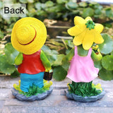 2 Pcs Frog Garden Statue - Happy Frog Couple Statue for Home Garden Patio Frog Decoration, Frog Gift for Frog Lover(Pack of 2)