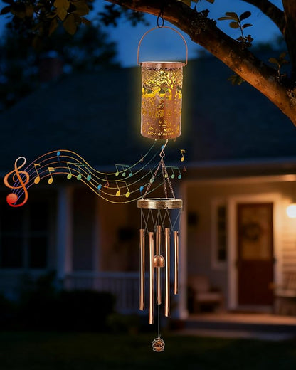 French Bulldog Gifts Windchimes - Metal Solar Wind Chimes for Outside with Lanterns Garden Patio Yard Decor Housewarming Christmas New Year Birthday Gift for Women Mom Grandma Dog Lover