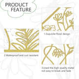 OYEFLY 3 Pcs Metal Flower Wall Decor,Farmhouse Flower Art (Gold)