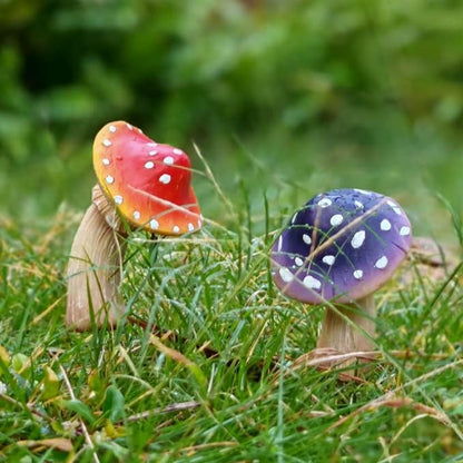 Mushroom Garden-Decor Fairy Garden-Accessories - Outdoor Spring Patio Decor Waterproof Mushroom Statues Patio Lawn Flower-Bed Decorative Stake Gifts