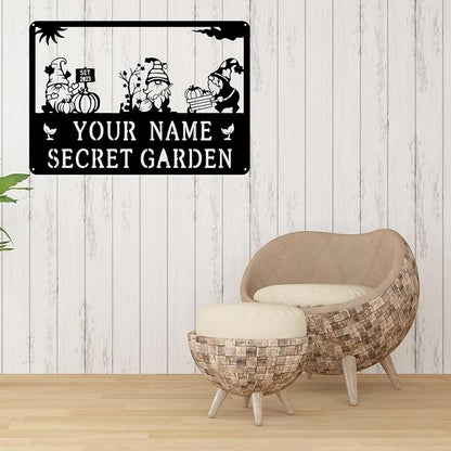 Decorative Signage, Customize Metal Garden Signs Outdoor Decor, Personalized Family Name Sign for Mom Grandma, Rustic Wall Art