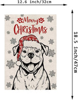 Seasonal Garden Flags Sets - Pitbull Decortions Dog Flags Double Sided Flags Set of 11 Holiday Farmhouse Indoor Outdoor Yard Lawn Christmas Gifts Decor 12.5x18 Inch