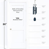 Woodstock Chimes Bells of Paradise Medium 32" Blue Outdoor Memorial Gift, Wind Chimes for Backyard, Porch, Garden Patio Décor, Deep Tone Windchime BPMBL