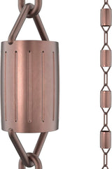 Rain Chains Direct - Scallop Rain Chain - 8.5 FT - Pure Solid Copper - Premium Rain Chains for Gutters