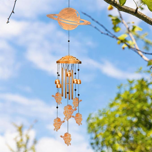 Astronaut Wind Chimes for Outside - Planet Shape Windchimes Outdoors, Memorial Astronauts Space Gifts, Metal Astronauts Planets Wind Chime Decorations, for Home/Porch/Yard/Garden/Decor