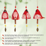 Cardinal Wind Chimes for Outside and Indoor, Ceramic Bird Song Hanging Windchimes, Gifts for Mom, for Rustic Music Garden Backyard Church Decoration Porch Outside Outdoor Festival Memorial Gift