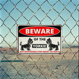 Beware Of The Dog Yorkie Sign Aluminum Metal Tin Signs Outdoor Yard Sign Warning Sign For Fence Yard Home Kitchen Farm Garden Wall Decor 8x12 Inch