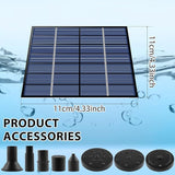 Solar Powered Water Fountain Pump with Panel, DIY Solar Fountain Pump Kit with 8 Nozzles 39 in Spray Height Solar Powered Fountain Water Pump for Bird Bath, Ponds, Garden, Fish Tank (B)