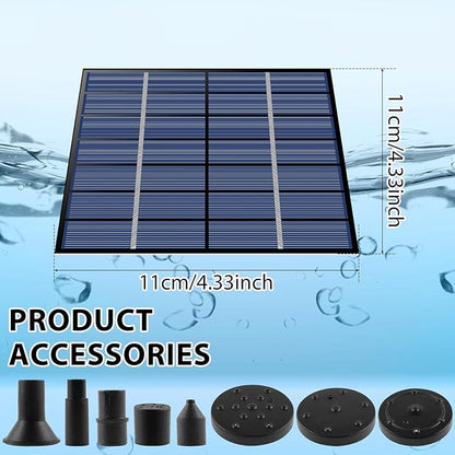 Solar Powered Water Fountain Pump with Panel, DIY Solar Fountain Pump Kit with 8 Nozzles 39 in Spray Height Solar Powered Fountain Water Pump for Bird Bath, Ponds, Garden, Fish Tank (B)