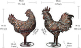 Metal Chicken Decor for Yard and Garden Large Rooster & Hen Garden Statues & Sculptures Antique Copper Outdoor Chickens Yard Art for Backyard Patio Lawn Home Kitchen Farmhouse Decorations