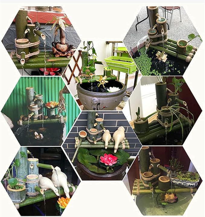 Solar Fountain Garden Water Feature Bird Bath Water Features for The Garden Bamboo Fountains are Suitable for Bird Baths Gardens