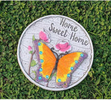 Etlegor Garden Décor Stepping Stones, Fun Animal Print Outdoor Pathway Décor Step Stones, All-Weather Lawn Pathway/Flower Beds/Courtyard Pavers(Butterfly-C)