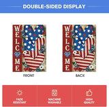 AVOIN colorlife Patriotic 4th of July Welcome Garden Flag 12x18 Inch Double Sided, Memorial Day Independence Day American Stars and Stripes Love Heart Yard Outdoor Decoration
