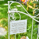 Sungmor Rustful Crafts Cast Iron WELCOME sign with PLEASE REMOVE YOUR SHOES Reminds, Front Door Marker for Guiding Guests' Take Off Shoes, Vintage Hanging Welcome Signs Indoor Outdoor Home Decor