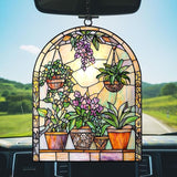 Garden Lovers Acrylic Suncatcher Stained Glass Effect Window Car Hanging Christmas Ornament Indoor Outdoor Decor Garden Sun Catcher Panel for Acrylic Suncatcher Lover for Women Mom Grandma