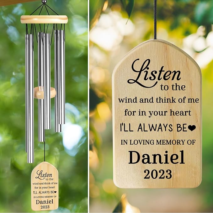 Sympathy Wind Chimes - Memorial Gifts for Loss of Loved One - Funeral Condolence Remembrance Bereavement Gifts