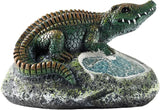 Rezpuao Garden Statue Crocodile,Solar Crocodile Decor for Outdoor,Resin Crocodiles Figurine with Solar Light for Patio,Balcony,Yard,Lawn Ornament,Perfect Garden Gift