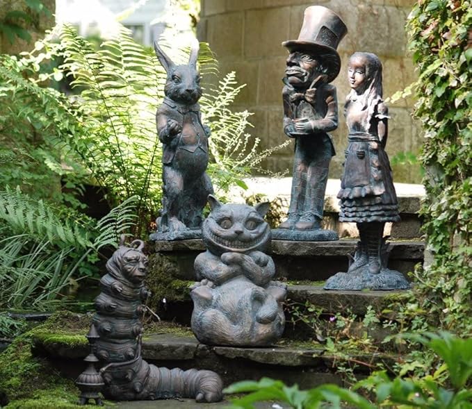 Wonderland Alice and Wonderland Bronze Finish Garden Statue Caterpillar for Indoor Outdoor Patio Lawn Yard