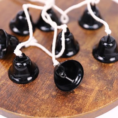 2 Pieces Witch Bells for Door Knob for Protection Handmade Decorative Door Hanging Bell Witch Wind Chimes for Boho Home Room Decor (Black)